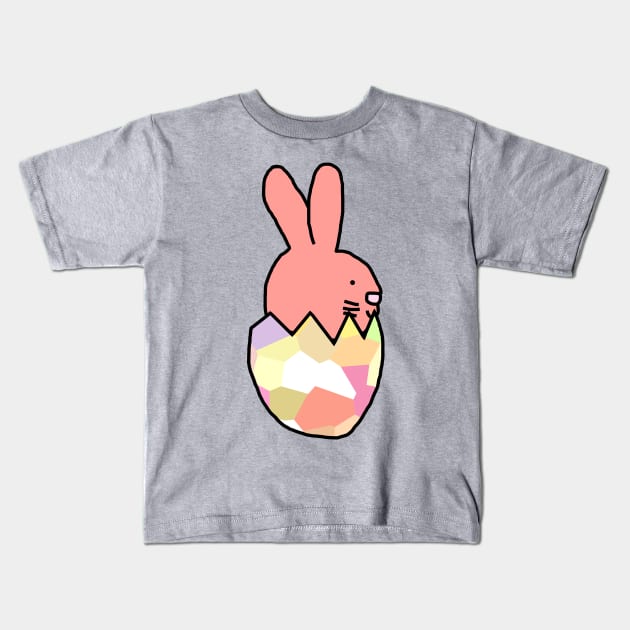 Rose Bunny Hatching from Easter Egg Kids T-Shirt by ellenhenryart